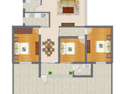 3室2厅 98.12平米