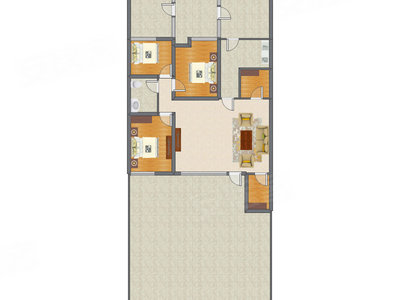 3室1厅 121.29平米