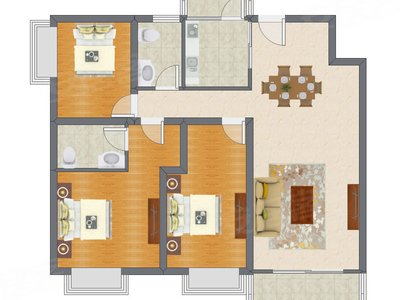 3室2厅 128.00平米