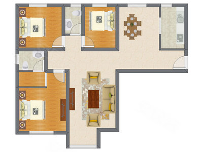 3室2厅 140.82平米