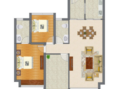 2室2厅 92.77平米