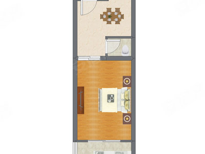1室1厅 41.32平米