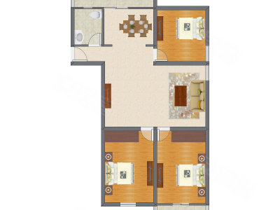 3室2厅 132.36平米