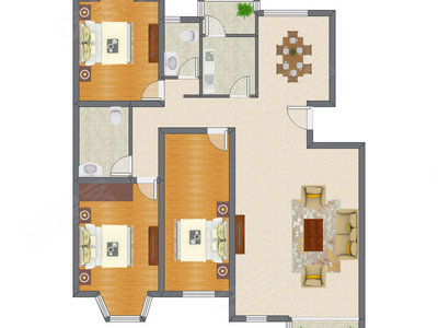 3室1厅 171.65平米
