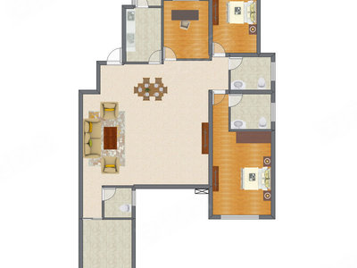3室1厅 163.65平米