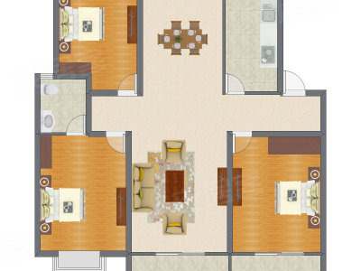 3室3厅 241.80平米户型图