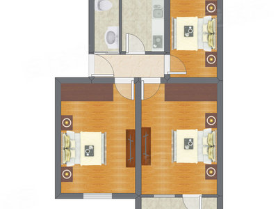 3室1厅 71.20平米
