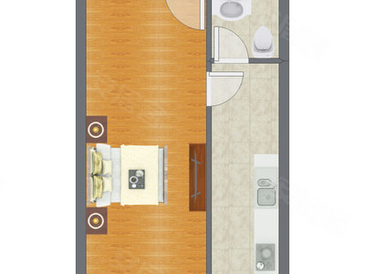 1室0厅 35.78平米户型图