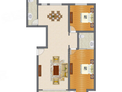 2室2厅 141.31平米