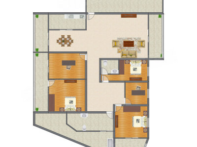 3室2厅 212.17平米