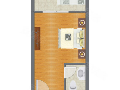 1室0厅 32.10平米户型图