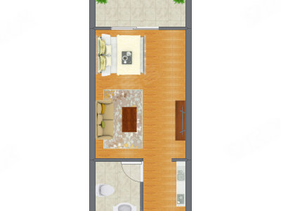 1室1厅 57.19平米