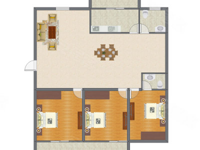 3室1厅 143.00平米