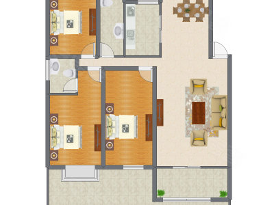 3室2厅 128.50平米