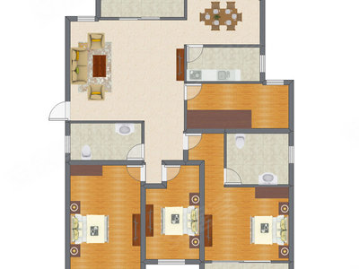 3室2厅 132.51平米