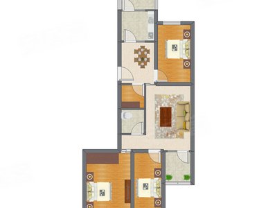 3室2厅 85.33平米