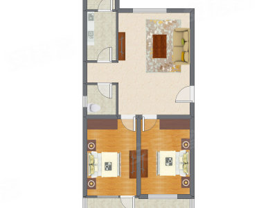2室1厅 99.40平米户型图