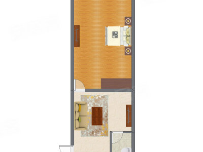 1室1厅 47.00平米户型图