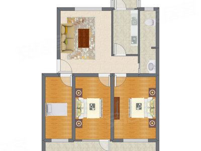 3室1厅 96.60平米