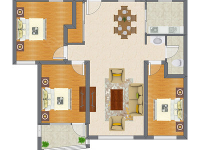 2室2厅 132.23平米户型图