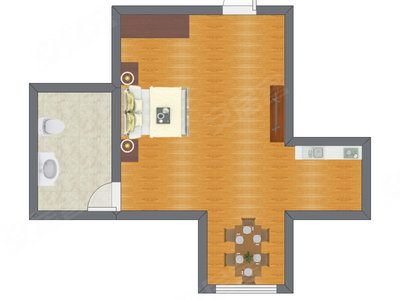 1室1厅 40.04平米