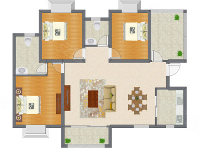4室2厅 99.26平米