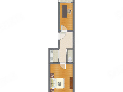 2室1厅 50.98平米