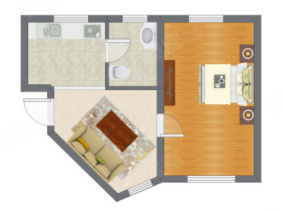 1室1厅 54.30平米