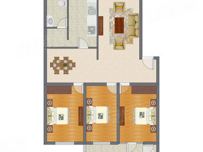 3室2厅 145.20平米