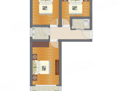 3室1厅 58.78平米