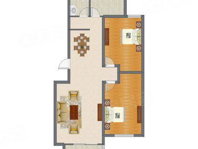 2室2厅 98.45平米