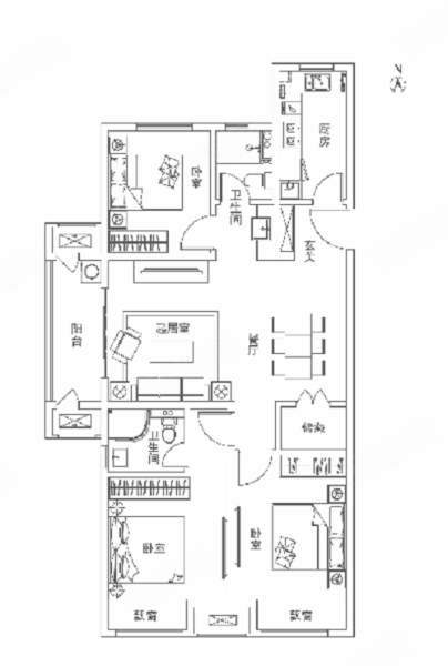 建业世悦府3室2厅2卫115㎡南北84万