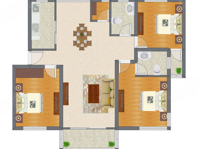 3室2厅 131.75平米