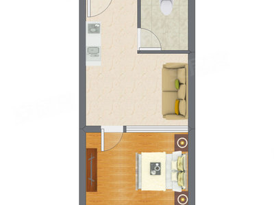 1室1厅 37.20平米