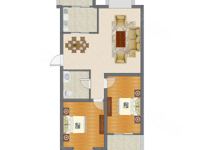 2室2厅 102.53平米