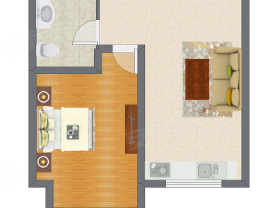 1室1厅 39.11平米