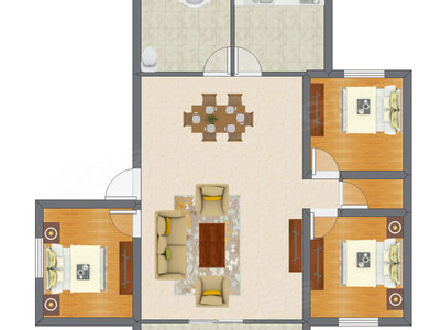 4室2厅 90.40平米