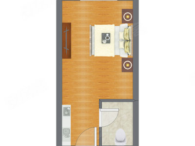 1室0厅 41.83平米户型图