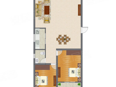 2室2厅 93.98平米户型图