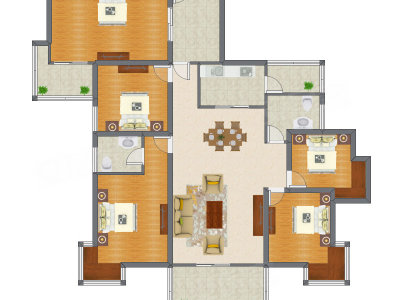 5室2厅 172.35平米