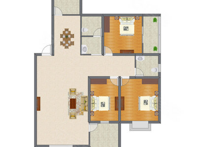 3室2厅 128.32平米