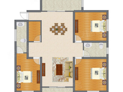 3室2厅 148.36平米户型图