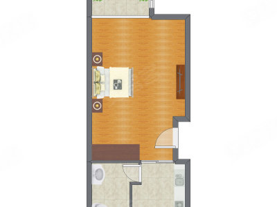 1室0厅 65.50平米户型图