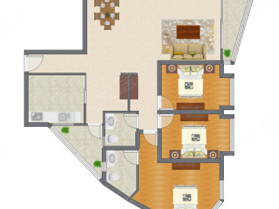 3室2厅 139.99平米户型图