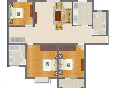3室1厅 103.50平米
