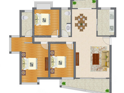 3室2厅 88.70平米