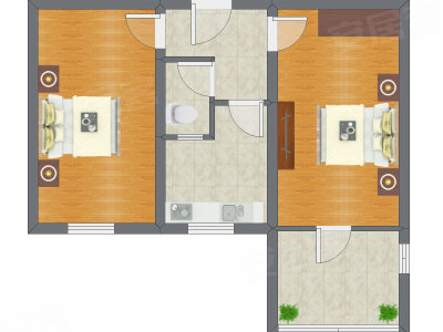 2室0厅 59.50平米