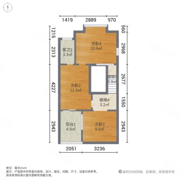 藏龙倚湖逸墅5室2厅3卫309.17㎡南北338万