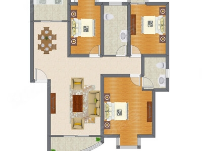 3室2厅 121.90平米