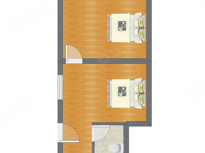 2室0厅 52.80平米户型图